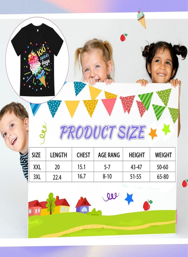 Skicuff طقم قميص Skicuff 100 يوم دراسي يمكنك صنعه بنفسك للأطفال، قميص اليوم المئة من المدرسة للبنات والأولاد، مناسب للحرف اليدوية، مناسب للمعلمين، حفلات الصف الدراسي (حلوى، 5-7 سنوات) - Image 2